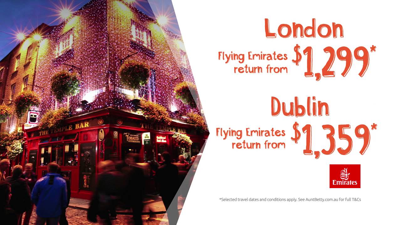 OFFER EXPIRED: Fly Emirates return to London from $1,299 or Dublin from only $1,359*.